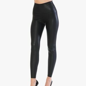 High-Waisted Faux Leather Black Leggings